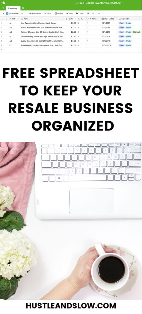 Resell Inventory Spreadsheet, Reseller Inventory Spreadsheet, Clothing Inventory Spreadsheet, Reseller Inventory Organization, Reselling Books, Ebay Inventory Organization, Selling Merch, Reseller Business, Mystery Shopping Jobs