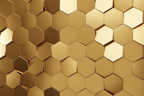 Geometry In Nature, Texture Metal, Wallpaper Pack, Golden Texture, Background 3d, Hexagon Pattern, Honeycomb Pattern, Texture Background, Gold Geometric