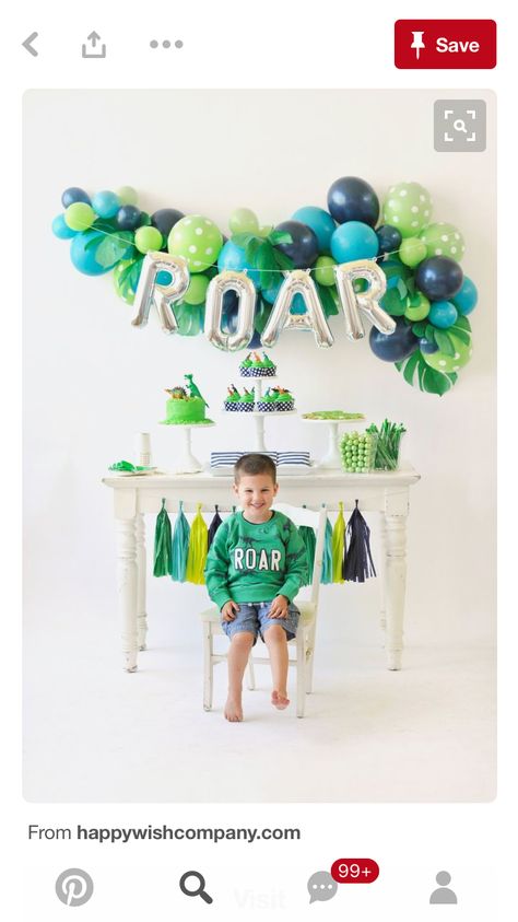 Birthday Table Decorations, Dinosaur Themed Birthday Party, Dino Birthday Party, Dinosaur Theme Party, Dino Birthday, Jungle Party, Dino Party, Childrens Birthday Party, Tassel Garland