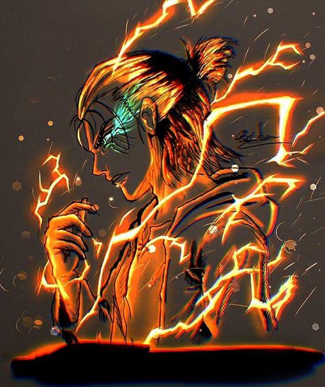 Eren Anime, Glow Art, Glowing Art, Anime Canvas Art, Art Dark, Anime Canvas, Art Anime, Anime Art, Canvas Art