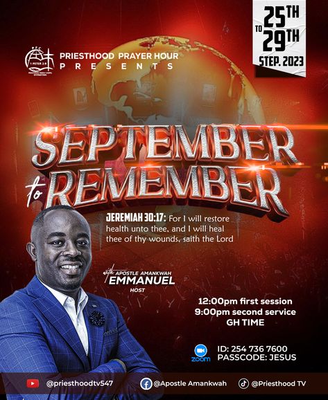 September to Remember September To Remember, Session 9, Church Flyer Design, Church Flyer, 1 Peter, Flyer Design, Jesus, Health, Design