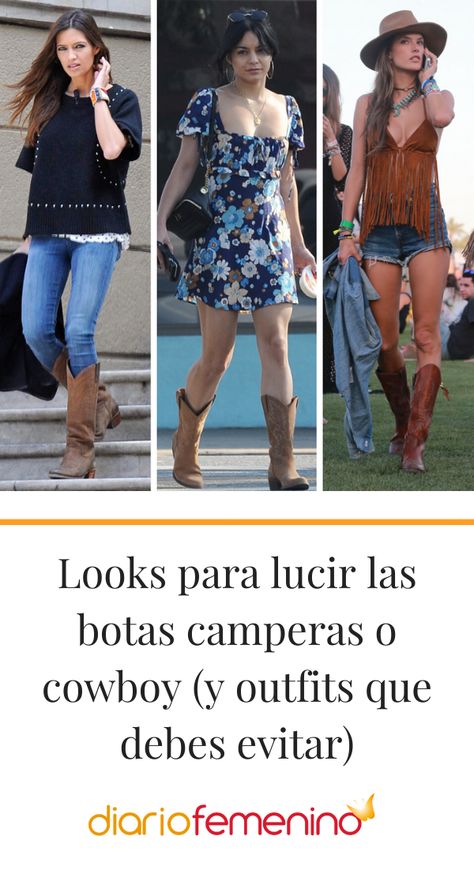 Botas Cowboy Mujer Outfit, Outfit Botas Vaqueras, Botas Outfit, Outfit Cowgirl, Botas Cowboy, Outfit Botas, Outfit Looks, Curvy Outfits, Outfit Casual