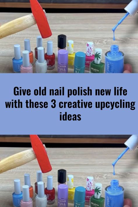 makeup cosmetics fashion beauty nail polish hacks Nail Polish Christmas Ornaments, Nail Polish Bottles Reuse, Crafts Using Nail Polish, Old Nail Polish Uses, Art With Nail Polish, Nail Polish Storage Ideas, Nail Polish Art Crafts, Nail Polish Crafts Diy, Empty Nail Polish Bottles