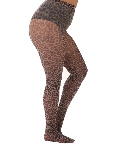 Silver Legs Leopard Print 50 Denier Curvatures Plus Size Tights (up to 5XL) Leopard Print Tights, Leopard Tights, Stretch Tights, Anti Chafing Shorts, Print Tights, Plus Size Tights, Simple Black Dress, Anti Chafing, Footless Tights