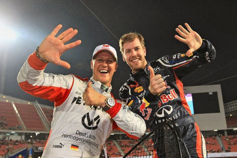 Vettel And Schumacher, F1 Michael Schumacher, F1 Racers, Seb Vettel, Ferrari Scuderia, F1 Aesthetic, Upcoming Cars, Volkswagen Scirocco, Vw Scirocco