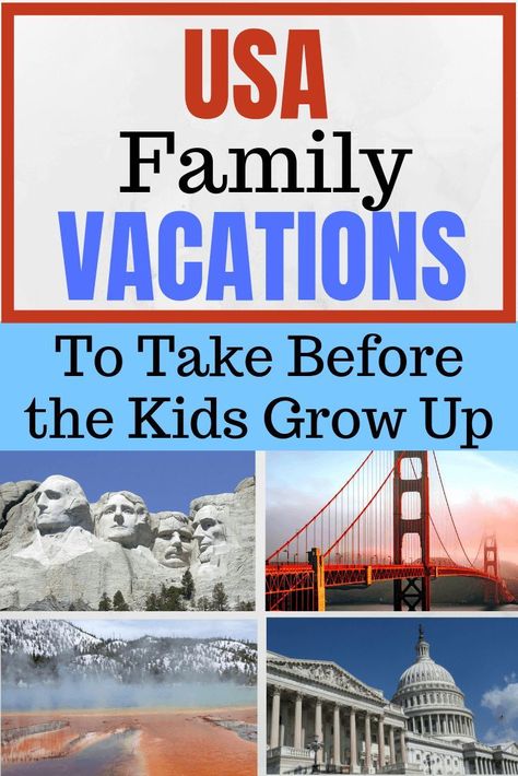 U.S. Bucket List Vacations: Places to See Before the Kids Leave the Nest Best Vacations With Kids, Family Vacations Usa, Bucket List Places, Usa Bucket List, Family Summer Vacation, Bucket List Family, Usa Roadtrip, Bucket List Vacations, Vacation Itinerary