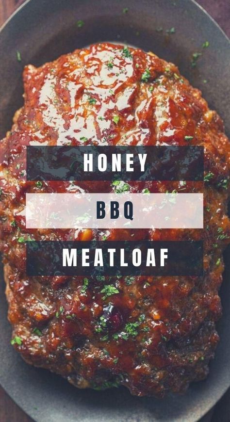 Bbq Glazed Meatloaf, Honey Barbecue Meatloaf, Beef Pork Meatloaf, Fall Meals With Ground Beef, Honey Bbq Meatloaf, Meatloaf With Ground Pork, Meatloaf With Beef And Pork, Beef And Pork Meatloaf Recipes, Meatloaf Recipes Bbq Sauce