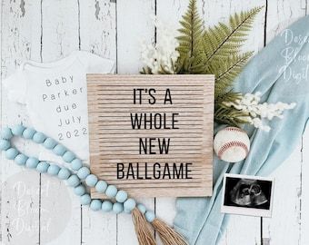 Baseball Baby Announcement, Baseball Pregnancy Announcement, Announcement Social Media Post, Baby Boy Gender Reveal, Gender Reveal Ultrasound, Pregnancy Reveal Photos, Pregnancy Announcement Social Media, Baby Boy Baseball, Pregnant With Boy