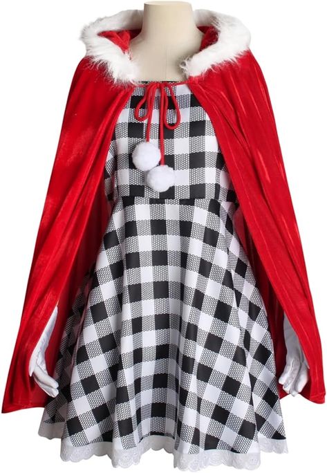 Amazon.com: Cindy Lou Who Christmas Costume Dress 5pcs Outfits with Cloak for Girls Christmas Holiday Party Dress up (Red, XS) : Clothing, Shoes & Jewelry Holiday Party Dresses Christmas, Christmas Stage, Holiday Party Dress, Cindy Lou Who, Christmas Holiday Party, Cindy Lou, Dressup Party, Christmas Costume, Performance Dresses