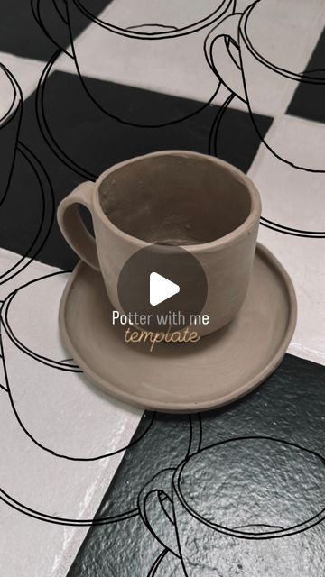 Denise | pottery | handbuild on Instagram: "Potter with me ☕️
- mug with saucer 

Template time, you can find it via the link in my bio (only until 28.06.2024)💃🏽💃🏽

Have fun recreating it 💃🏽🫶🏼

#pottery #handbuild #handcrafted #clay #ceramics #french #mug  #saucer #template #potterwithme #free" Pottery Mug Templates Free Printable, Pottery Mug Template, Ceramic Templates, Pottery Templates, Mug Template, Clay Mugs, Pottery Cups, Demitasse Cups, Templates Printable Free