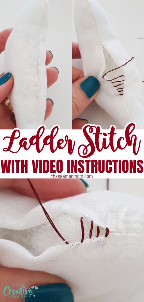 Ladder Stitch Tutorial, Sewing Stitches By Hand, Sewing Hems, Hand Stitching Techniques, Invisible Hand, Invisible Stitch, Blind Stitch, Stitch Tutorial, Stitching Techniques