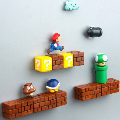 Monster Video, Gamer Room Diy, Super Mario Room, Magnet Wall, Mario Room, Post Sticker, Magnet Toys, Super Mario And Luigi, Super Mario 3d