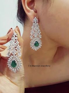 FA Mannan Jewellery Collection : England Wedding Jewellery Diamond Earring. Simple Diamond Earrings, Long Diamond Earrings, Diamond Earrings Indian, Bridal Diamond Necklace, Diamond Chandelier Earrings, Necklace Locket, Diamond Earrings Design, Diamond Wedding Jewelry, Jewellery Diamond