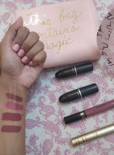 From top to bottom: Mac - Whirl, Mac - Mehr , Sephora - Vintage rosewood 41, Stila - Bonbon Mac Mehr Lipstick, Whirl Mac, Mac Whirl, Mac Mehr, Mac Matte Lipstick, Nude Lips, Nude Lipstick, Top To Bottom, Brown Skin