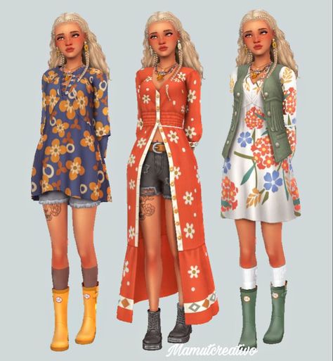 Sims 4 Base Game Outfits Ideas, Sims Outfit Ideas, Sims 4 Outfit Ideas, Ts4 Lookbook, Sims 4 No Cc, Sims Love, Sims Lookbook, Sims Outfits, Sims 4 Outfits