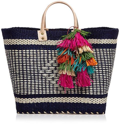 Pin for Later: 27 Stylish Beach Bags You Can Match to Your Swimsuit  Mar y Sol Ibiza Tote ($135) Best Beach Bag, Navy Blue Purse, Colorful Tote Bags, Ibiza Style, Ibiza Fashion, Resort Beach, Blue Tote Bag, Ladies Bags, Blue Purse