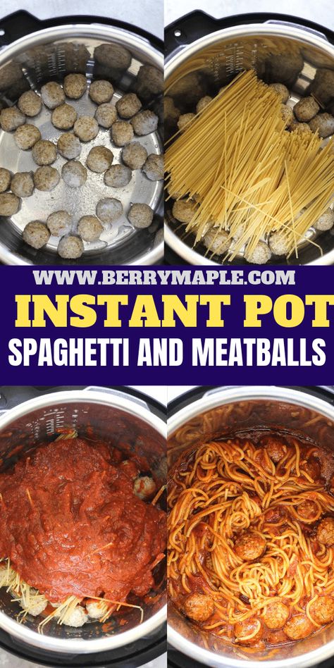 Fresh Meatballs, Instant Pot Spaghetti And Meatballs, Meatballs In Sauce, Spaghetti With Meatballs, Delicious Noodles, Instant Pot Spaghetti, Easy Pasta Recipe, Recipe Instant Pot, Instant Pot Pasta Recipe