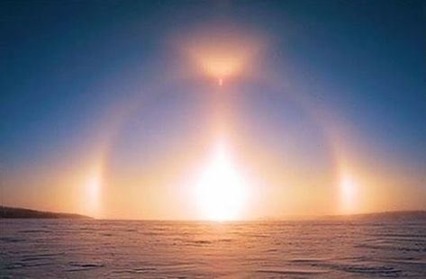 Nature Phenomenon, Sun Halo, Earths Rotation, Sun Dogs, Natural Magic, Rainbow Sky, Atmospheric Phenomenon, World Images, Earth From Space