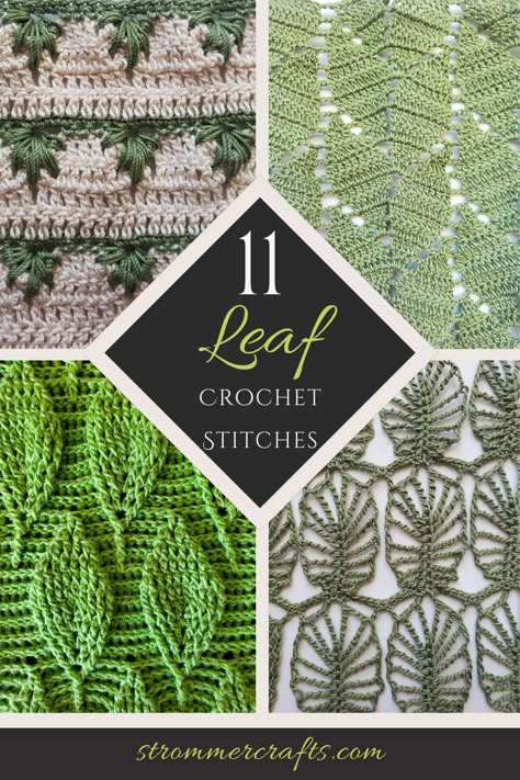 Looking for a way to crochet leaves into your next project? Check out this curated list of 11 Leaf Crochet Stitches! Crochet Leaf Lace Pattern, Leaf Tapestry Crochet Pattern, Crochet Patterns Leaf, Leaf Crochet Pattern Free Blanket, Leafy Crochet Pattern, Falling Leaves Crochet Pattern, Leaf Pattern Crochet Blanket, Crochet Leaf Table Runner, Crochet Leaf Scarf Free Pattern