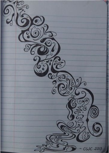 Easy black peaceful swirls - no pressure to do well - because it is on lined paper. A Level Art Sketchbook, Zen Doodle Art, Line Artwork, Graph Paper Art, Doodle Art Designs, Hand Art Drawing, Zentangle Art, Hand Art, Cool Art Drawings