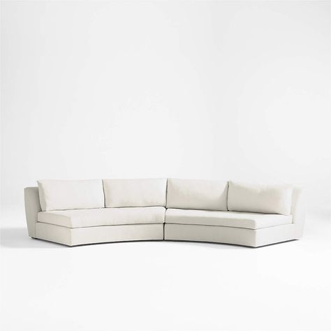 Sinuous Curved 2-Piece Armless Sectional Sofa by Athena Calderone | Crate & Barrel Black Floor Mirror, Armless Sectional, Sectional Sofa Sale, Brown Dining Chairs, Chaise Sectional Sofa, Athena Calderone, 2 Piece Sectional Sofa, Blue Accent Chairs, Deep Sofa