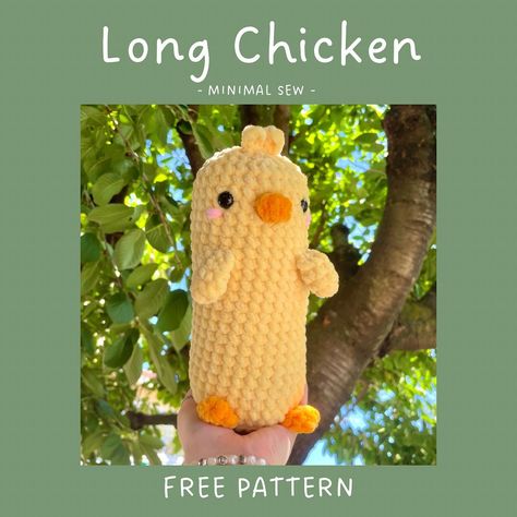 LONG CHICKEN FREE PATTERN🐥 + tester appreciation to celebrate 1,7k i’ll release this pattern for free to thank you all for the love and… | Instagram Fun Crochet Ideas, Kirby Crochet Pattern Free, Yellow Crochet Projects, Chicken Pattern, Easy Crochet Animals, Crochet Tutorial Pattern, Crochet Chicken, Quick Crochet Patterns, Crochet Animals Free Patterns