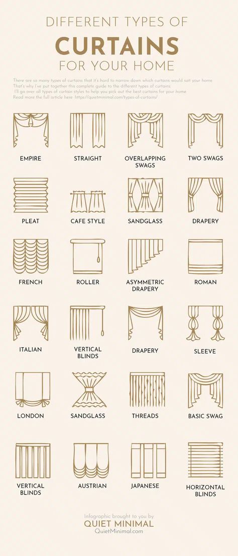 Types Of Curtains Style, Curtain Designs For Bedroom, Interior Design Basics, Curtains Style, Curtain Styles, Astuces Diy, Interior Design Guide, Stylish Curtains, Design Basics