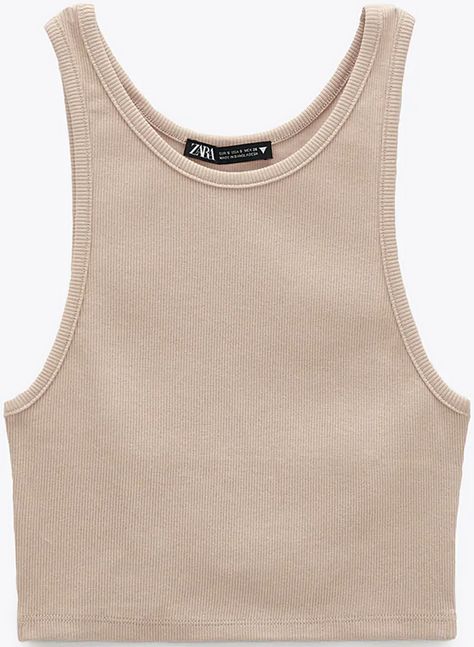 Closet Basics, Nude Tops, Zara Tank Top, Racerback Top, Zara Crop Top, Ribbed Top, Instagram Fashion, Tank Top Fashion, What To Wear