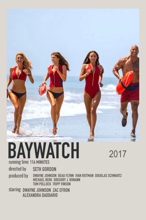 Baywatch Movie Poster, Baywatch Poster, Baywatch Movie, Baywatch 2017, Teen Sleepover Ideas, Best Teen Movies, Summer Movies, Minimalistic Poster, Movies To Watch Teenagers