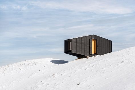 Andrea Cassi and Michele Versaci, Matteo Corradini Bivouac, 2019. Cesana Torinese, TO Glamping Architecture, Micro Cabin, Mountain Hut, Wooden Cradle, Going Dark, External Cladding, Cladding Materials, Ski Cabin, Shelter Design