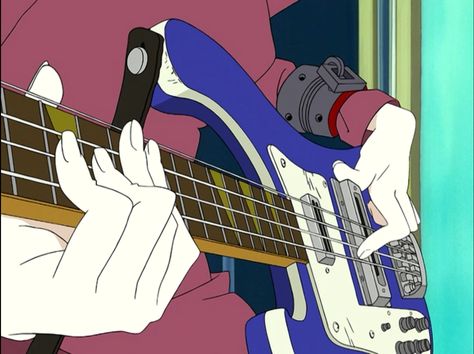 Harokun casual playing bass...prop reference Flcl Haruko, Art Manga, Animation Reference, 90s Anime, Aesthetic Gif, A Cartoon, Animation Art, Music Art, Vocaloid