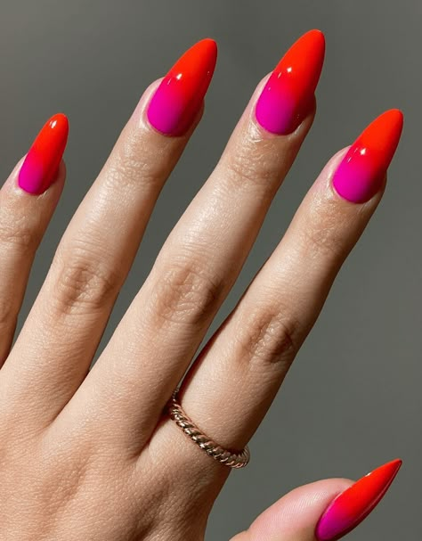 Get ready for summer with these trendy nail designs! From bright colors to fun patterns, these 85 summer nails ideas will make your nails pop. #summernails #funnails #nailideas #naildesigns #nailinspo #ombrenails Black Nails With Pop Of Color, Random Nail Art, Bright Almond Nails, Maui Nails, Colourful Nail Designs, Nails Toes Design, Simple Cute Nails, Colourful Nail, Nails Acrylic Ideas