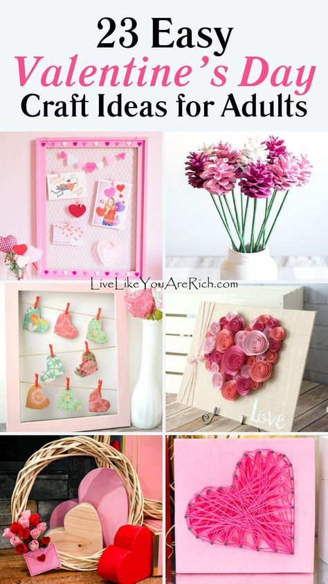 23 Easy Valentine’s Day Craft Ideas for Adults Celebrate the season of love with these easy and quick Valentine’s Day crafts for adults, but they’re simple enough for teens and older kids, too! Craft Ideas For Adults, How To Make Cards, Mug Ideas, Template Craft, Diy Greeting Cards, Adult Valentines, February Crafts, Easy Valentine Crafts, Crafts For Adults