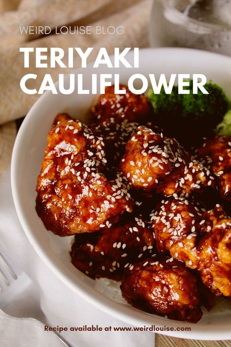 Plant Based Chinese Food, Teriyaki Cauliflower Power Bowls, Cauliflower Tofu Recipes, Plant Based Chinese Recipes, Plant Based Deserts, Chinese Cauliflower Recipes, Plant Based Cauliflower Recipes, Plantiful Kiki Recipes, Cauliflower Teriyaki