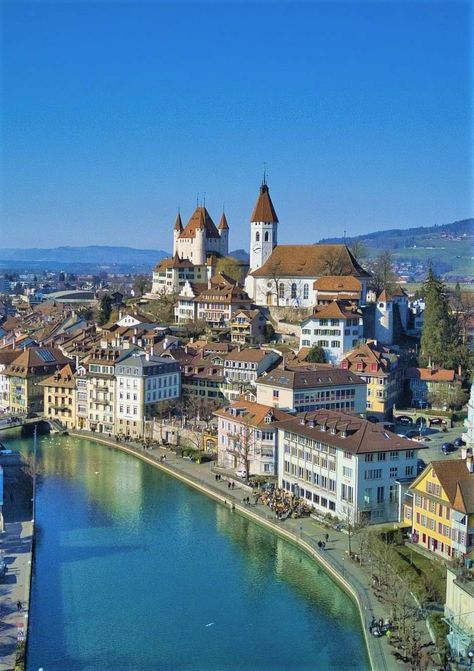 Thun, Canton of Bern, Switzerland Thun Switzerland, Bern Switzerland, Beautiful Cities, Bern, Alsace, Copenhagen, Switzerland, Paradise, Germany