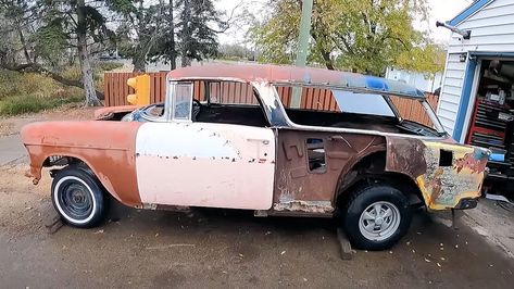 Abandoned 1955 Chevy Nomad Gets Rescued and Resurrected Chevrolet Sedan, Chevy Nomad, Build Projects, 1955 Chevy, 1955 Chevrolet, 55 Chevy, Torque Converter, Trials And Tribulations, Car Guys