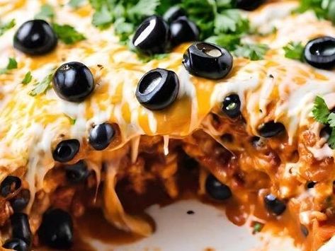 Discover the Ultimate Enchilada Pie Recipe That Will Leave You Craving More | Ridley's Wreckage | NewsBreak Original Enchilada Pie Recipe Ground Beef, Enchilada Pie Recipe, Frito Taco Salad, Chicken And Vegetable Bake, Enchilada Pie, Hidden Pictures Printables, Ww Lunch, Carolina Bbq Sauce, Carolina Bbq