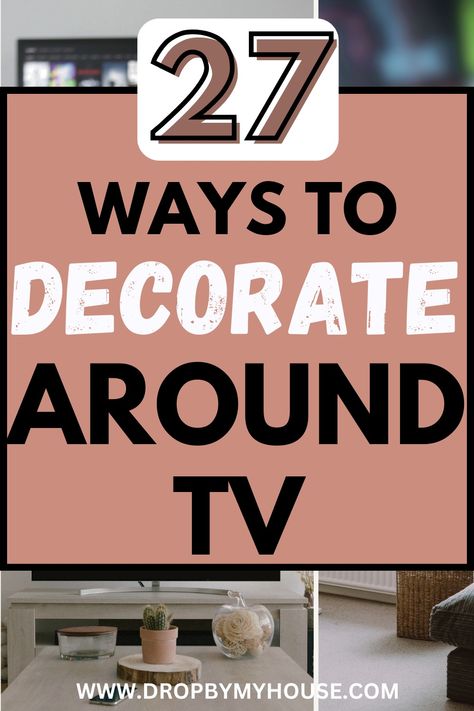 Learn about the best ways to decorate around a TV. Whether it's to decorate a TV on the wall or decorate a TV on a stand, these ideas will make things easier. Find out how to decorate around a TV in the living room and how to decorate around a TV in the bedroom. Start here and find what is best for your home. Where To Put A Tv With No Wall Space, How To Style Entertainment Center, What To Put Under A Mounted Tv, Decorating Around 65 Inch Tv, Above Tv Decor Bedroom, Wall Art Around Tv Mounted Tv, Living Room Decor Under Tv, Around Tv Decor Ideas, Tv Shelf Decor Ideas