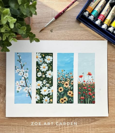 Mini Gouache Floral Landscapes with Zoe Lee - Strathmore Artist Papers Floral Gouache, Drawing Motivation, Gouache Landscape, Motivation Design, Sketchbook Spreads, Digital Visual, Design Words, Zoe Lee, Painting Anime