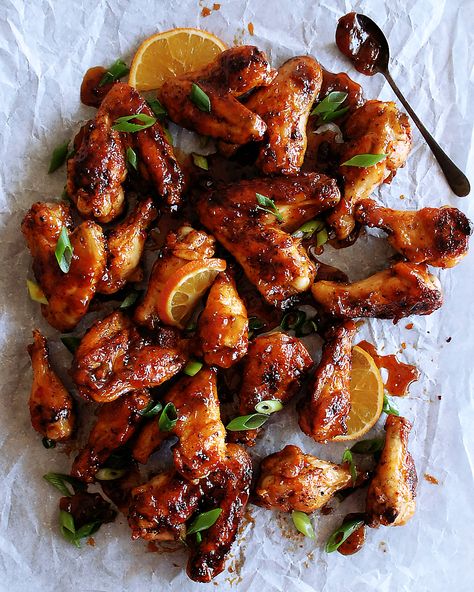 Sweet Orange Chili Glazed Chicken Wings - The Original Dish Korean Bbq Chicken Wings, Grilled Roast Beef, Simple Summer Recipes, Barbecue Sauce Chicken, The Original Dish, Korean Bbq Chicken, Glazed Chicken Wings, Cooking Chicken Wings, Chicken Wings Recipes