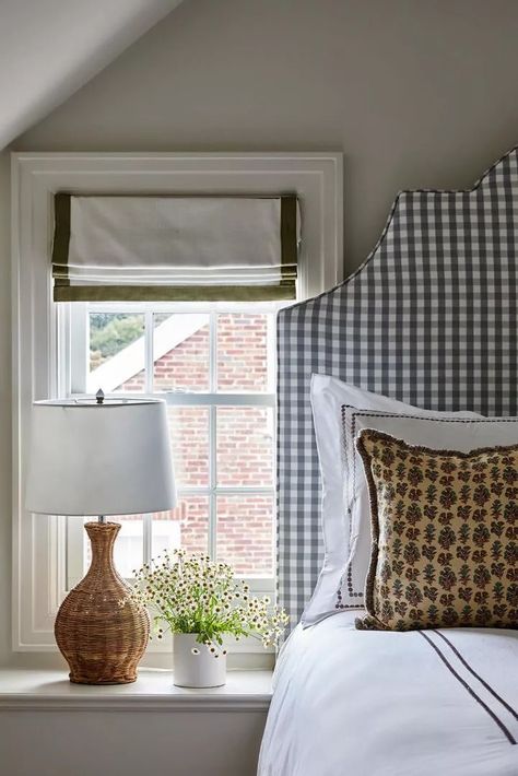 13 Ways To Decorate With Gingham Jenny Lind Bedroom, Gingham Headboard, Gingham Bedroom, Breakfast Banquette, Gingham Bedding, Breakfast Party Foods, Southern Living Plants, Easy Dinner Casseroles, Culture Quotes