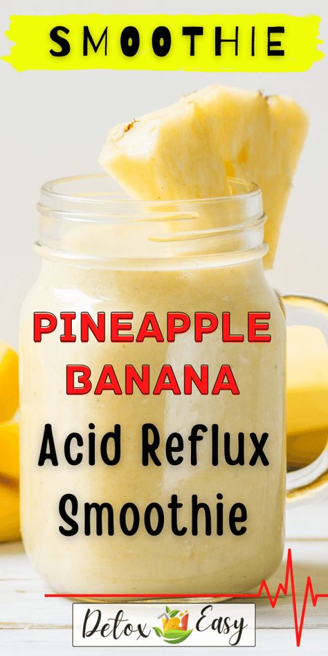 If your body feels like it’s on fire, this Pineapple Banana Acid Reflux Smoothie is what you are looking for. It’s quick and easy and works!Do you suffer acid reflux? It is a condition that affects so many but hold onto your hats, relief is in sight!We recently tried this Pineapple Banana Acid Reflux Smoothie and found that it had a cooling and calming effect on the system.As a result, we started digging deep to find out the reason for this. Whilst Pineapple is an acidic fruit, it is renowned Acid Reflux Smoothie Recipes, Smoothie With Pineapple, Acid Reflux Smoothie, Acid Reflux Friendly Recipes, Burn Belly Fat Drinks, Reflux Recipes, Acid Reflux Recipes, Acid Reflux Diet, Banana Drinks