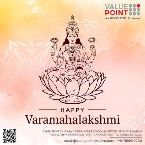 May Goddess Lakshmi Fill Your Life With Health, Wealth And Freedom. Value Point Systems, a Noventiq Company wishes you all Happy Varamahalakshmi 🙏 Varamahalakshmi Wishes, Happy Varamahalakshmi, Poster Social Media, Goddess Lakshmi, Health Wealth, Media Post, Digital Marketing Agency, Marketing Agency, Social Media Post