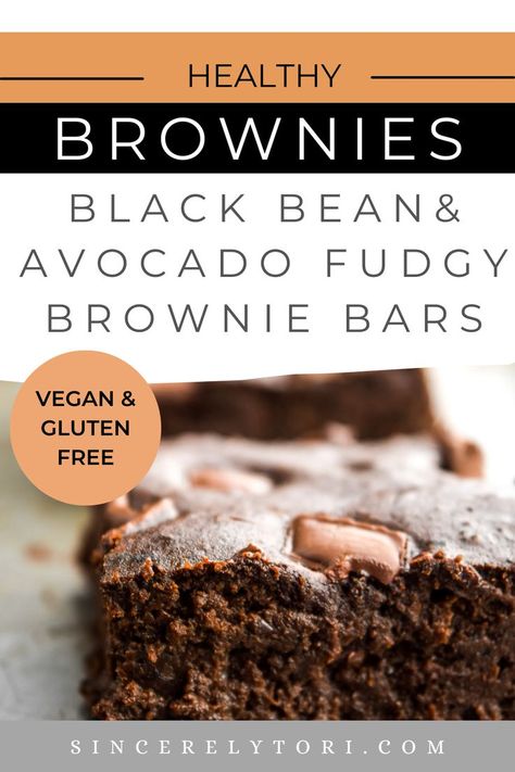 Recipe for Gluten Free Vegan Fudgy Black Bean Avocado Brownies Avocado Fudge, Coconut Flour Brownies, Vegan Gluten Free Brownies, Chocolate Avocado Brownies, Brownies Gluten Free, Fudge Chocolate, Lemon Brownies, Banana Brownies, Avocado Brownies