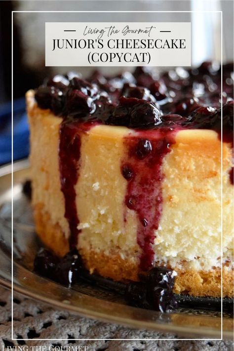 Junior Cheesecake Recipe, Juniors Cheesecake Recipe, Jr Cheesecake Recipe, Cheesecake Factory Copycat Recipes, Unique Cheesecake Recipes, Juniors Cheesecake, Cheesecake Blueberry, Cheesecake Fruit, Cheesecake Factory Copycat