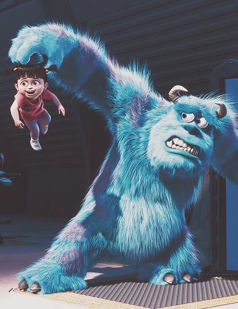 Monster INC. Sullivan Y Boo, Buu Monster Inc, Sully And Boo, Animation Disney, Disney Monsters, Art Disney, Pixar Movies, Disney Life, Movie Monsters