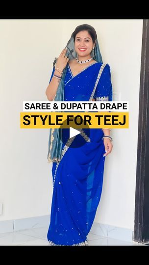 Dupatta Draping Styles On Head, Saree With Dupatta, Dupatta On Head, Hartalika Teej, Dupatta Draping Styles, Dupatta Draping, Saree Drape, Draping Styles, Saree Draping Styles