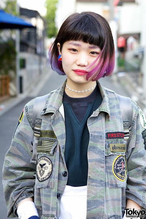 Tokyo Fashion - Imgur Asian Eyebrows, Dip Dye Shorts, Hair Color Asian, Purple Tips, Dip Dye Hair, Super Hair, Haircuts With Bangs, Rainbow Hair, Short Bob Hairstyles