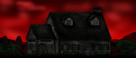 The House, I don't know the year, but I'm going to guess 1987, outside view. Afton House Fnaf, Fnaf Building Outside, Fnaf 4 House, Fnaf 4 House Layout, Fnaf 4 Background, Afton Family House Background, Michael Afton Background, 8 Bit Afton Family, Meeting Afton William