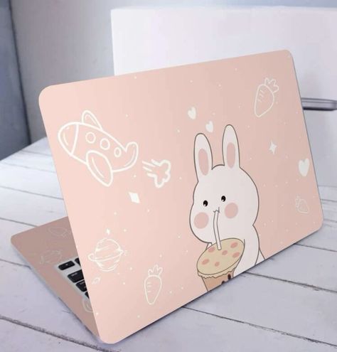 Kawaii Laptop Case, Laptop Skins Aesthetic, Laptop Cover Aesthetic, Macbook Cover Aesthetic, Kawaii Gadgets, Hp Laptop Case, Fancy Items, Cute Laptop Cases, Laptop Skin Cover